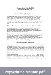 Copy editing sample resume